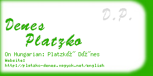 denes platzko business card